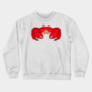 Cute red crab cartoon illustration Crewneck Sweatshirt